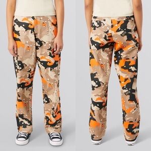 Huf x X-Girl Camo Orange Tan Black Heavy Duty Twill Skate Streetwear Pants